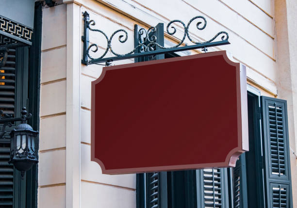 istock signboard mockup and template empty frame for logo and text on the background 1162944554