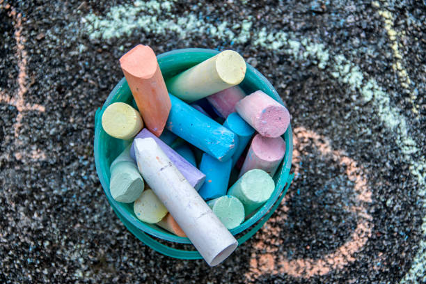 colorful chalk drawings on a sidewalk