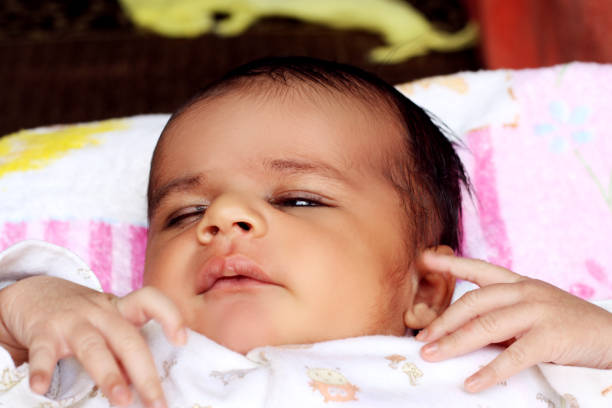 istock Newborn baby portrait at home 1162946478