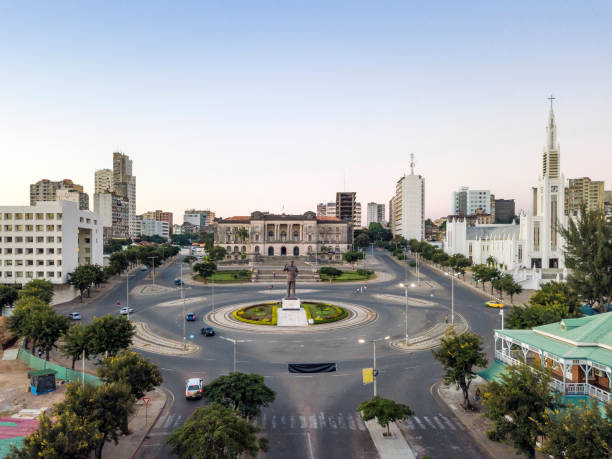 istock Independence square with City Hall and main Cathedral in Maputo, Mozambique 1162949039