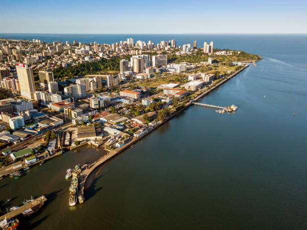 Aerial view of Maputo, capital city of Mozambique, Africa Aerial view of downtown of Maputo, capital city of Mozambique, Africa mozambique stock pictures, royalty-free photos & images