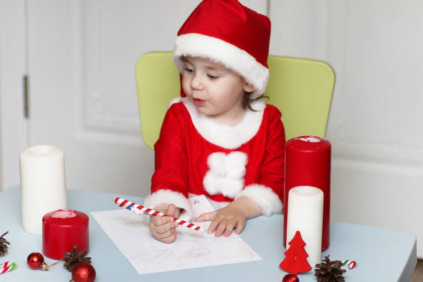 istock Little kid are writing letter to Santa 1162950015