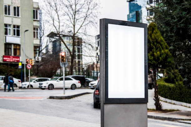 istock billboard blank mockup and template empty frame for logo or text on advertising poster screen background, modern flat style, outdoor banner advertisement 1162950477