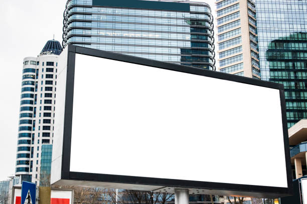 istock billboard blank mockup and template empty frame for logo or text on advertising poster screen background, modern flat style, outdoor banner advertisement 1162950482