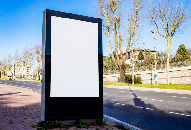 istock billboard blank mockup and template empty frame for logo or text on advertising poster screen background, modern flat style, outdoor banner advertisement 1162950683