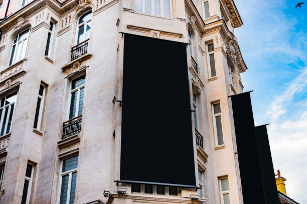 istock billboard blank mockup and template empty frame for logo or text on advertising poster screen background, modern flat style, outdoor banner advertisement 1162951327