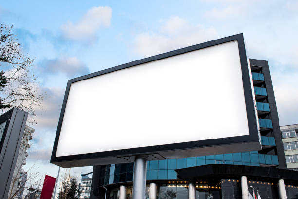 istock billboard blank mockup and template empty frame for logo or text on advertising poster screen background, modern flat style, outdoor banner advertisement 1162951330