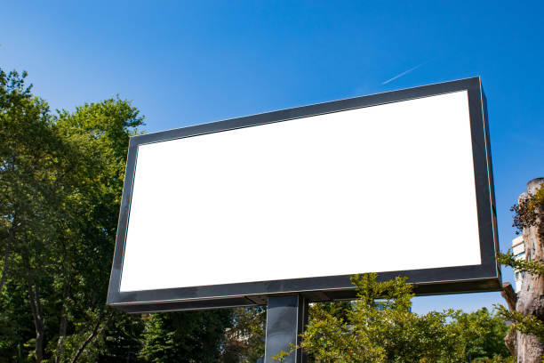 istock billboard blank mockup and template empty frame for logo or text on advertising poster screen background, modern flat style, outdoor banner advertisement 1162951332