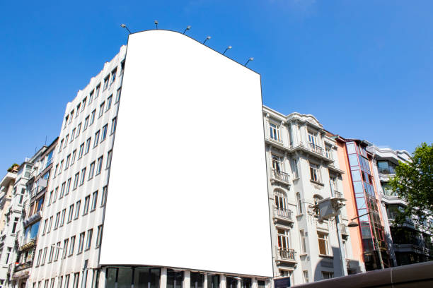 istock billboard blank mockup and template empty frame for logo or text on advertising poster screen background, modern flat style, outdoor banner advertisement 1162951487