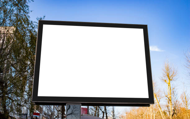 istock billboard blank mockup and template empty frame for logo or text on advertising poster screen background, modern flat style, outdoor banner advertisement 1162951851