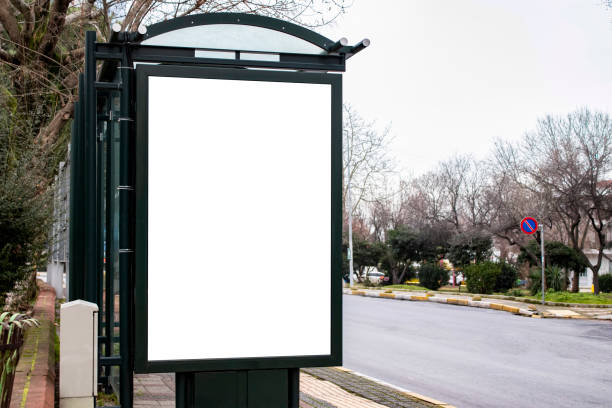 istock billboard blank mockup and template empty frame for logo or text on advertising poster screen background, modern flat style, outdoor banner advertisement 1162951858