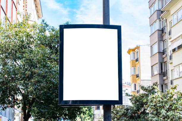 istock billboard blank mockup and template empty frame for logo or text on advertising poster screen background, modern flat style, outdoor banner advertisement 1162951864