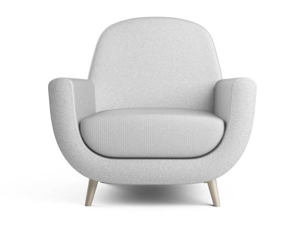istock White color armchair. Style modern chair isolated on a white background - front view. 1162954830