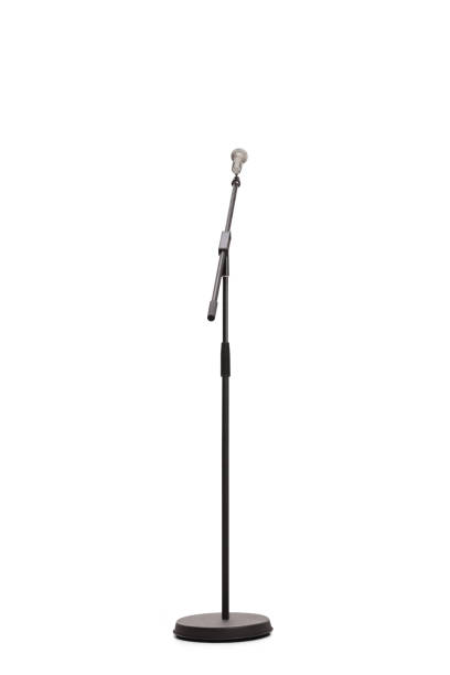 istock Studio shot of a microphone on a stand 1162958383