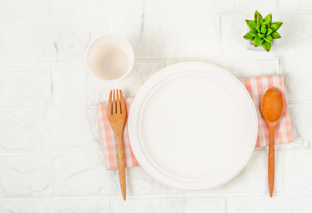 istock biodegradable paper dishes and glass collection. 1162958858