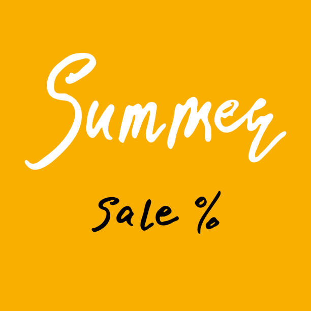 istock Summer sale picture calligraphic hand lettering on yellow background. 1162960090