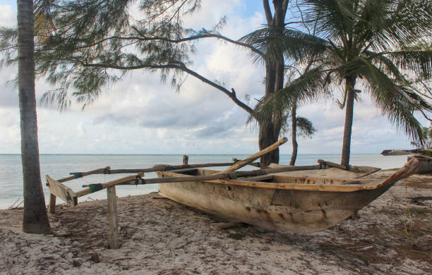 istock Old sailing boat on the beach 1162960393