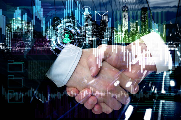 istock Teamwork and stock market concept 1162964554