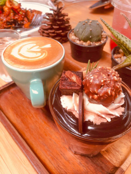 istock Chocolate cake and hot cappuccino coffee 1162965705
