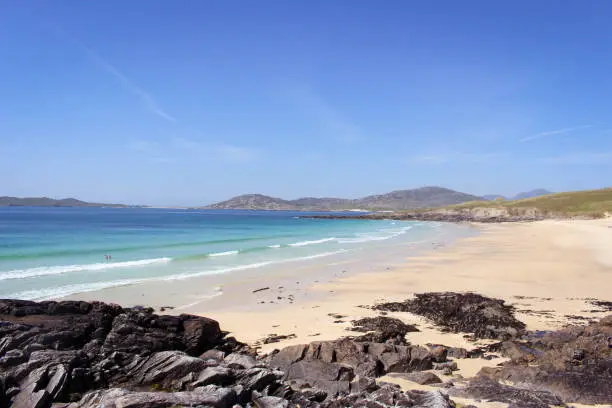Blue sea and white sand beach, Outer Hebrides