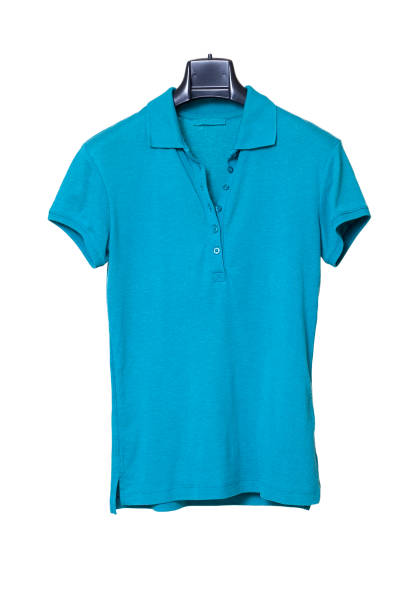 istock Turquoise polo shirt weighs on hanger on white background 1162968742
