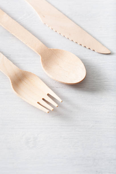 istock eco-friendly wooden cutlery. plastic free concept 1162968919