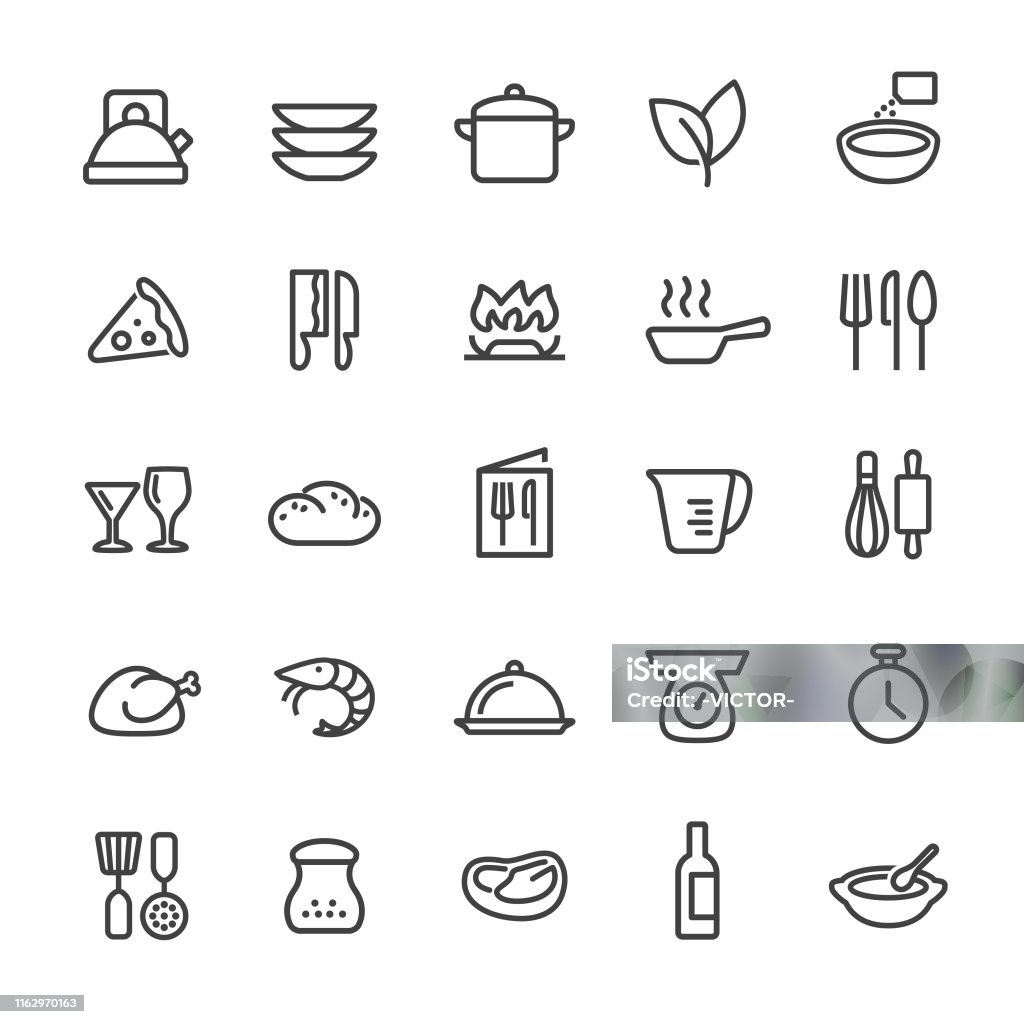 Cooking Icons - Smart Line Series Cooking, Icon Symbol stock vector