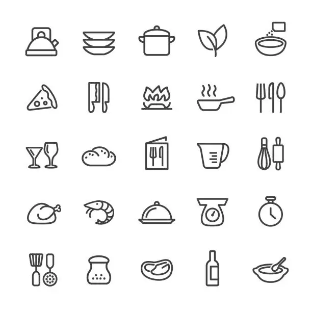 Vector illustration of Cooking Icons - Smart Line Series