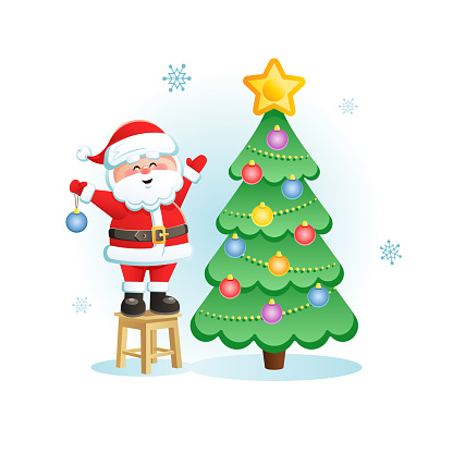 Merry Santa Claus With Christmas Tree Cute Christmas Cartoon Character Stock Illustration - Download Image Now - iStock Merry Santa Claus With Christmas Tree Cute Christmas Cartoon Character Stock Illustration - Download Image Now - iStock