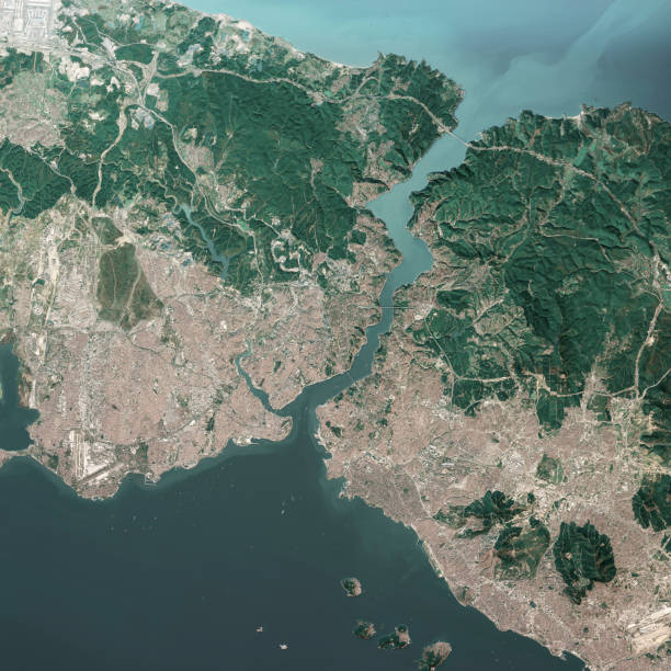 istock Istanbul Turkey 3D Render Aerial Top View Oct 2018 1162975144
