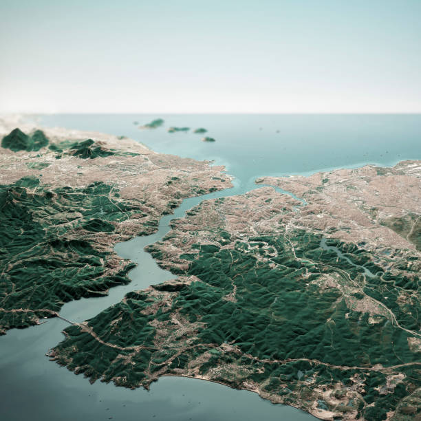 istock Istanbul Turkey 3D Render Horizon Aerial View From North Oct 2018 1162975150