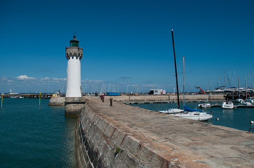 view of lighthouse in port Hallegen in Quiberon - britain