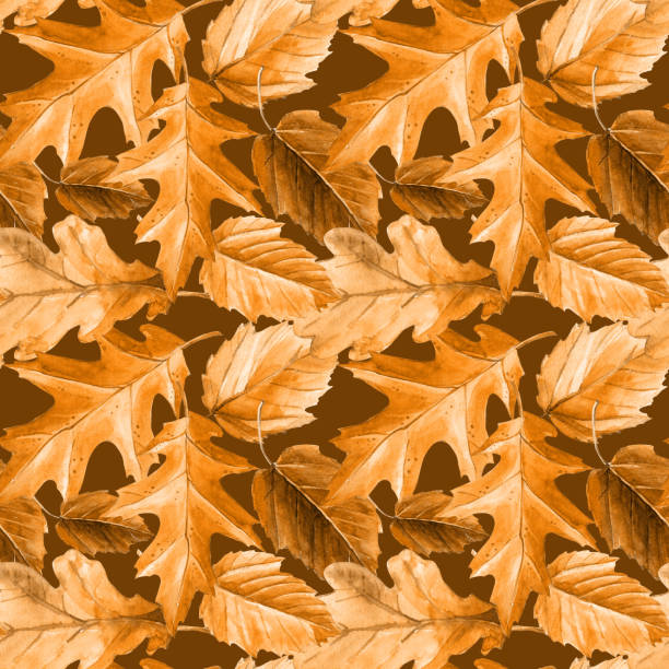istock Watercolor seamless pattern of autumn leaves. 1162979990