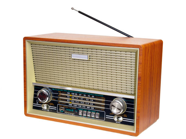 istock Old-fashioned vintage radio isolated on a white background 1162985006