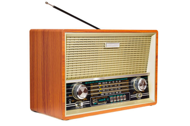 istock Old-fashioned vintage radio isolated on a white background 1162985007