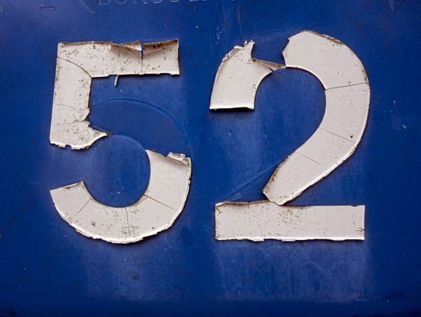 istock Written Wording in Distressed State Typography Found Number 52 1162985009