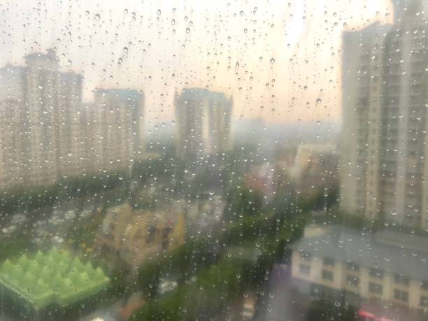Rain drops on the glass window