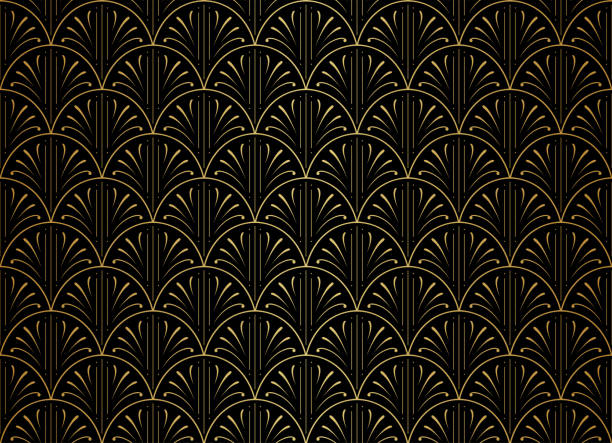 istock Elegant art nouveau seamless pattern. Abstract minimalist background. Geometric art deco texture. 1162997112