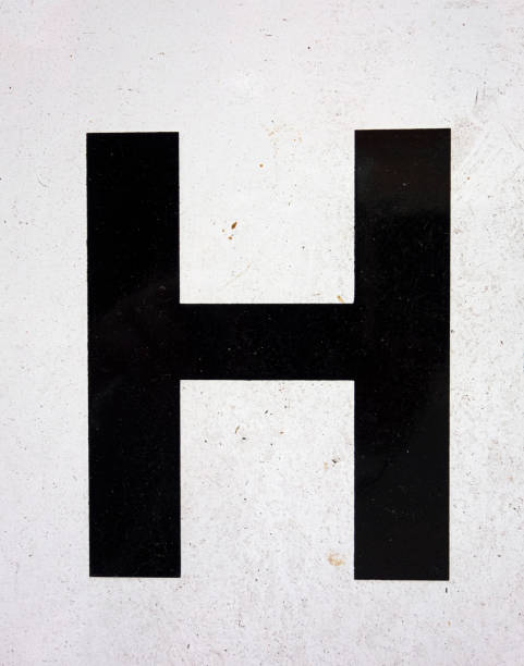 Written Wording in Distressed State Typography Found Letter H