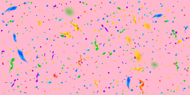 istock Streamers and confetti. Festive tinsel and foil ri 1163001169