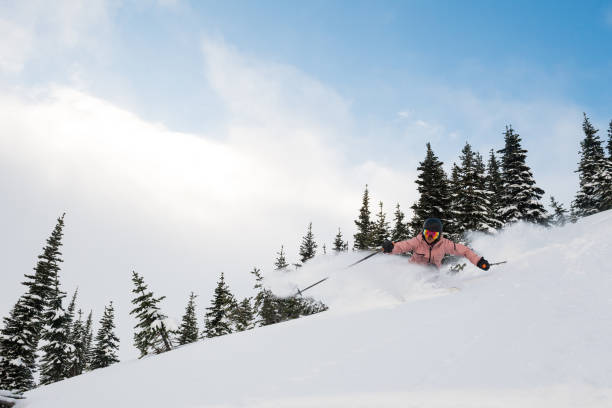 istock Skiing fresh powder in the mountains 1163001304