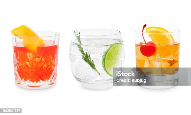 Classic Cocktails Collection Stock Photo - Download Image Now - Cocktail, Alcohol - Drink, White Background