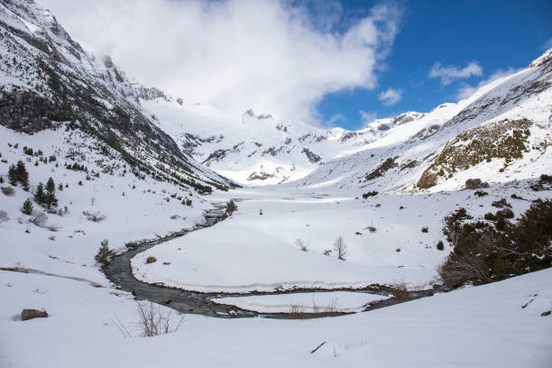 istock Otal valley, Ordesa and Monte Perdido national park with snow. 1163002485