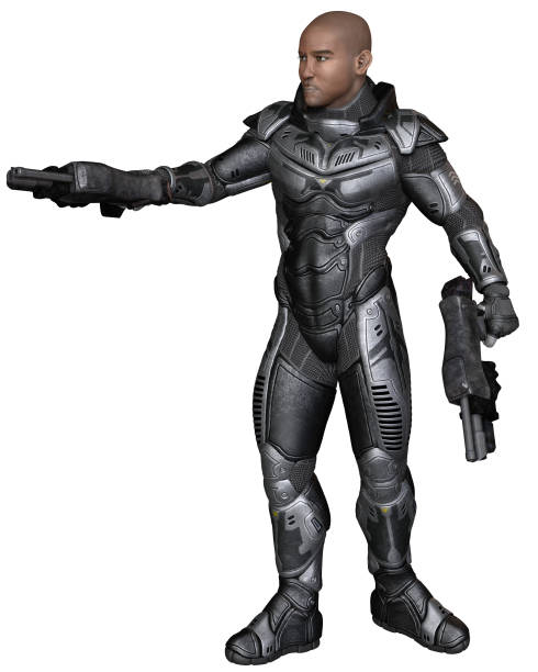 istock Future Soldier, Black Male, Sideways Shot 1163002608