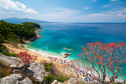 Beautiful coast on albanian riviera on ionian sea