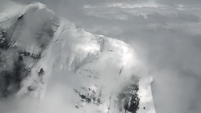 Mount Denali National Park Epic Aerial Mountains and Snow