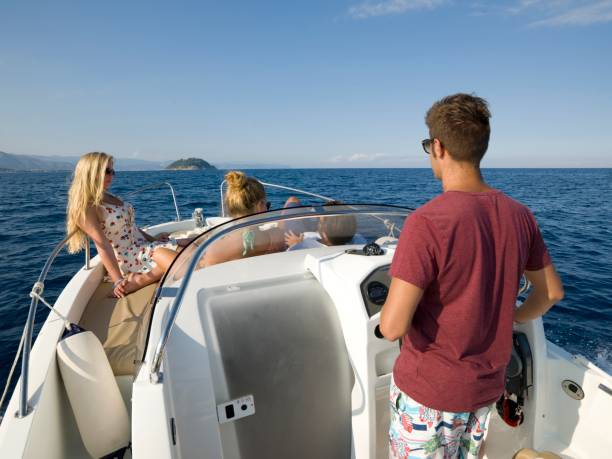 istock Friends hangout on speed boat in Mediterranean sea 1163010703