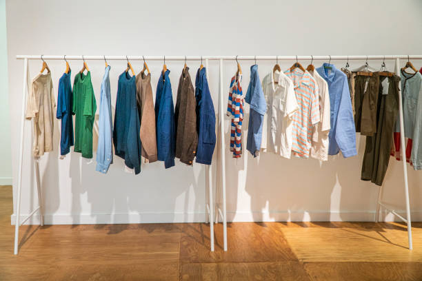 istock Clothing Rack Filled with Men's Clothes 1163011102