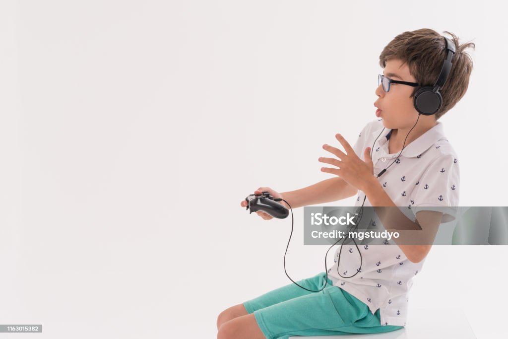 Controller Boy Happy Boy Using Video Game Controller Stock Photo - Download Image Now ...