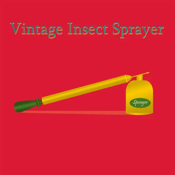 Vector illustration of Vintage brass bottle insect spray vector illustration.